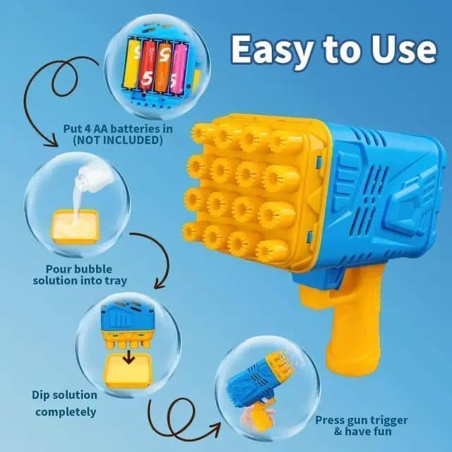 Exciting Multi-colour Bubble Gun - 1 Pc Plastic Fun Toy For Kids.